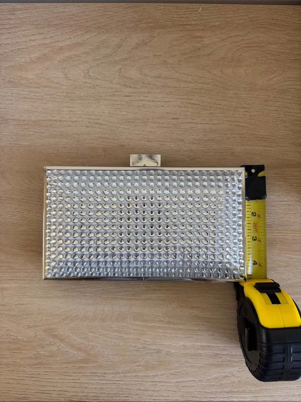 Aqua Silver Rhinestone Box Clutch